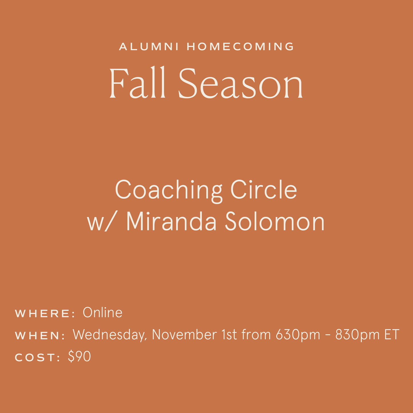 Week #4 - Coaching Circle w/ Miranda Solomon