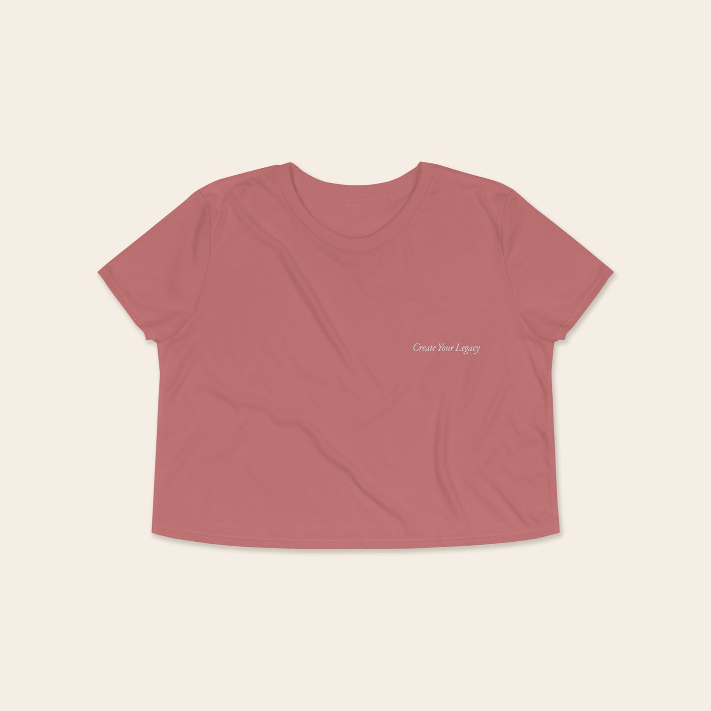 The Mind Rebel™ Academy Embroidered Crop Tee - Mauve