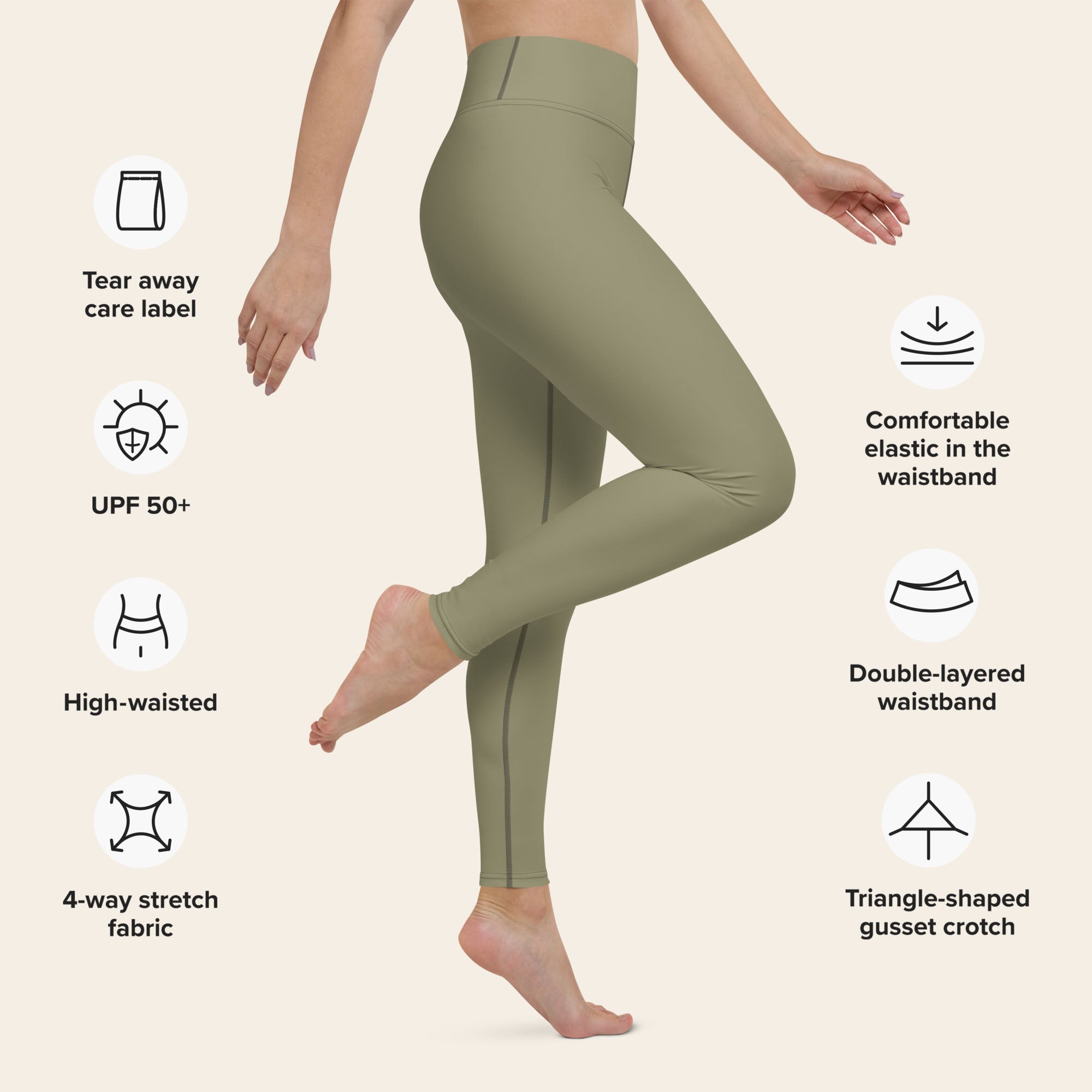 The Mind Rebel Academy Yoga Leggings Olive